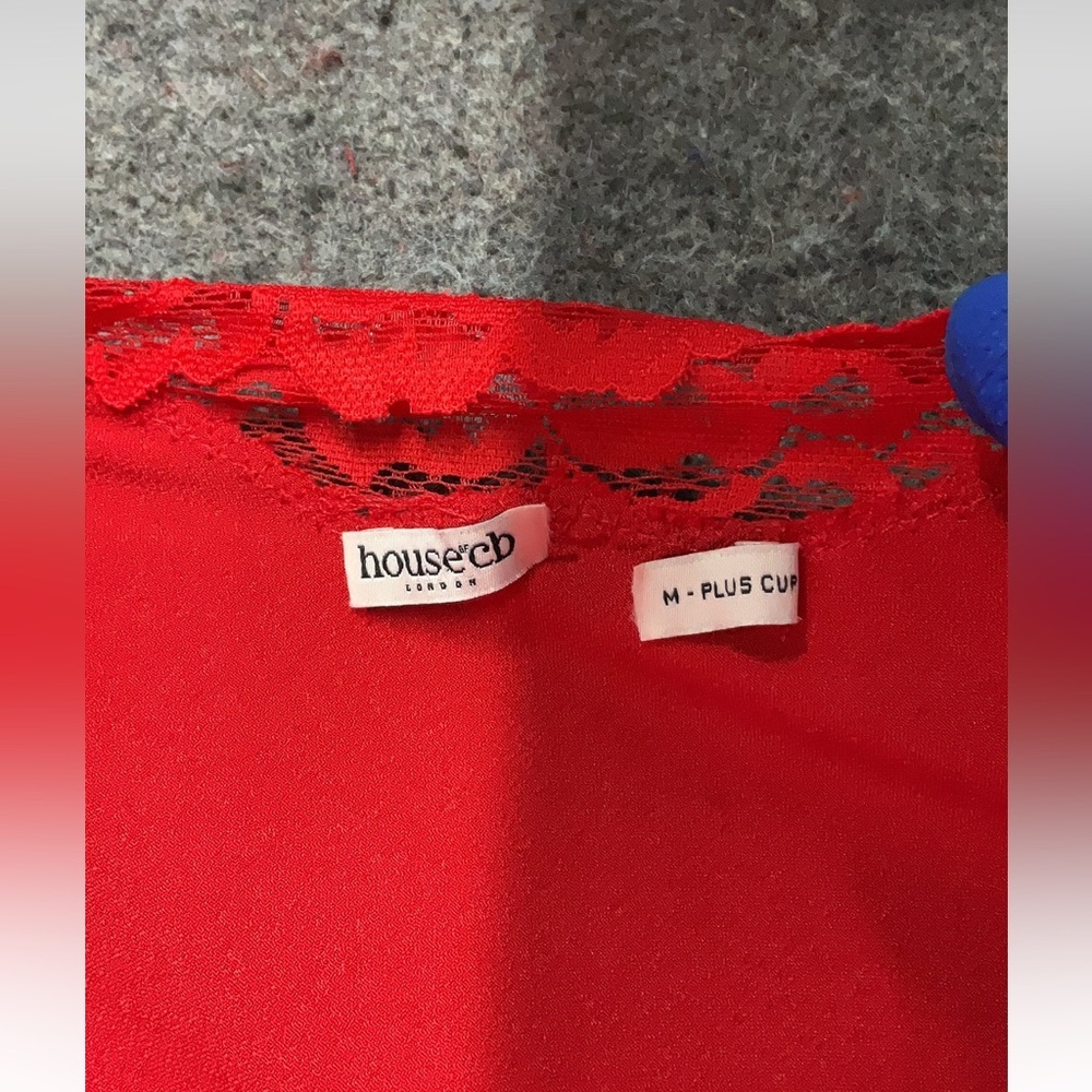 House of CB Red Lace-Trim Corset Midi Dress - Picture 3 of 8